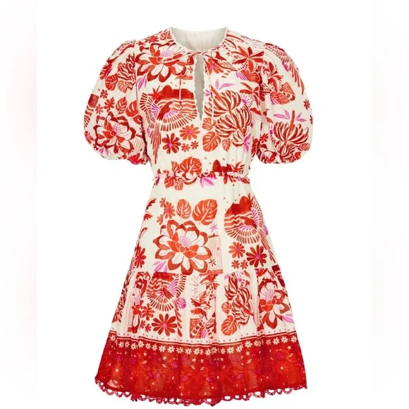 Farm Rio Rios Tile Mini Dress L - Picture 2 of 11